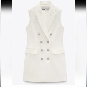 Zara tweed white dress